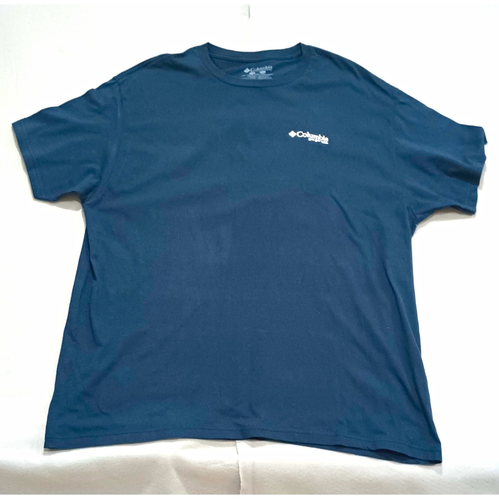Columbia PFG Men's Blue Cotton Graphic Logo Crew Neck Short Sleeve Tee 2XL